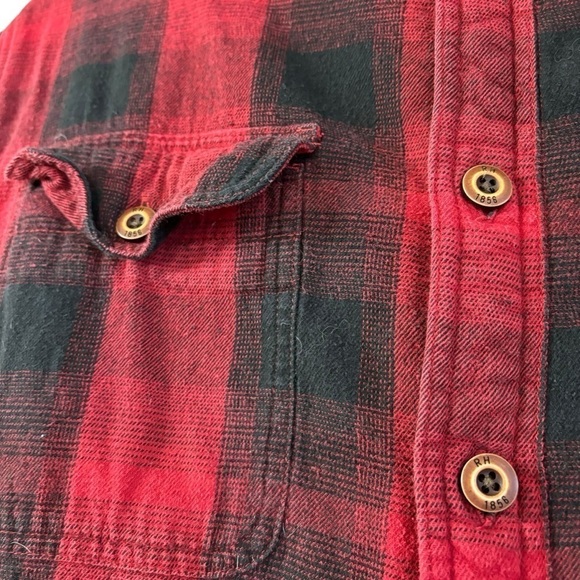 Redhead Shirt Jacket Shacket Men’s M Fleece Lined Red Buffalo Print Flannel Coat - Picture 10 of 15